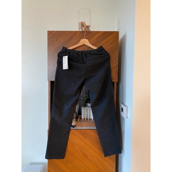 Muji Women Organic Cotton Stretch Brushed Cloth Tapered Pants Dar Gray Small - Picture 4 of 8